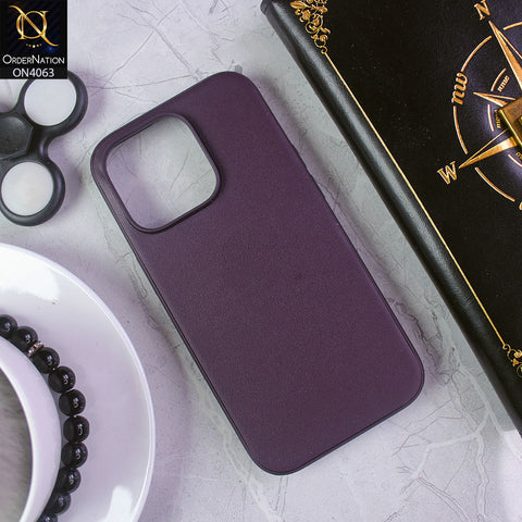 iPhone 14 Pro - Purple - Luxury Elegant Style Leather Soft Case With Camera Bumper Protection