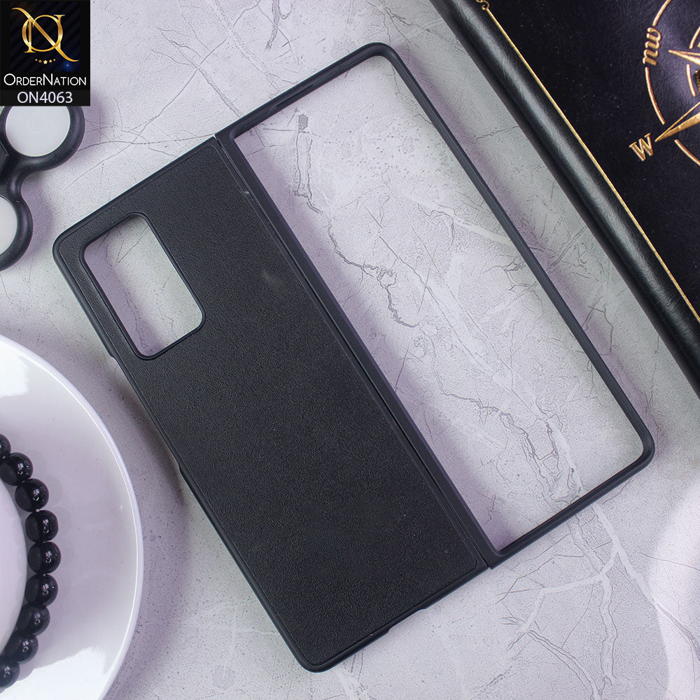 Samsung Galaxy Z Fold 2 5G - Black - Luxury Elegant Style Leather Soft Case With Camera Bumper Protection