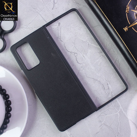 Samsung Galaxy Z Fold 2 5G - Black - Luxury Elegant Style Leather Soft Case With Camera Bumper Protection