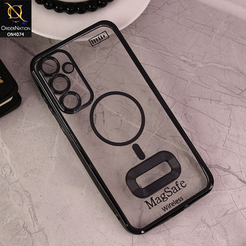 Samsung Galaxy A35 Cover - Black - Electroplated Shiny Borders Soft Silicone Camera Protection Clear Case