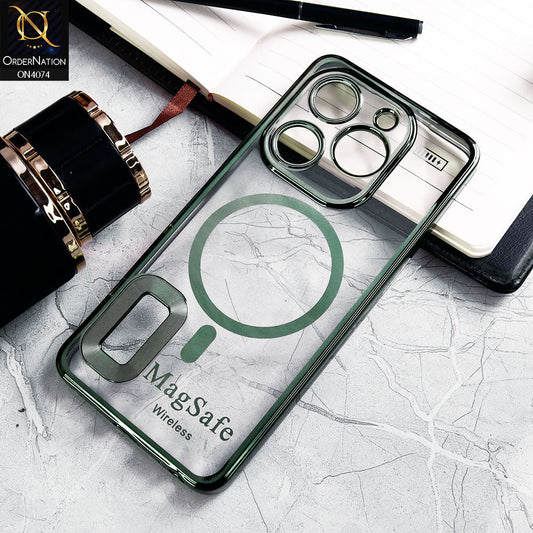 Tecno Pop 8 Cover - Green - Electroplated Shiny Borders Soft Silicone Camera Protection Clear Case