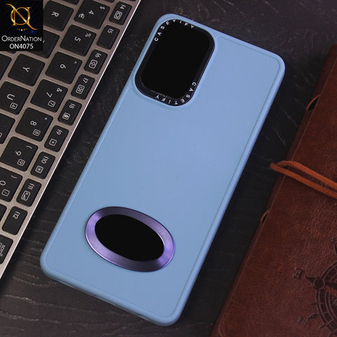 Samsung Galaxy A72 Cover - Sierra Blue - New Soft Silicon Fashion Case With Fancy Camera Ring & Logo Hole