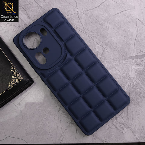 Oppo Reno 11 Cover - Blue - New Soft Silicon Fashion Case With Fancy Camera Ring & Logo Hole