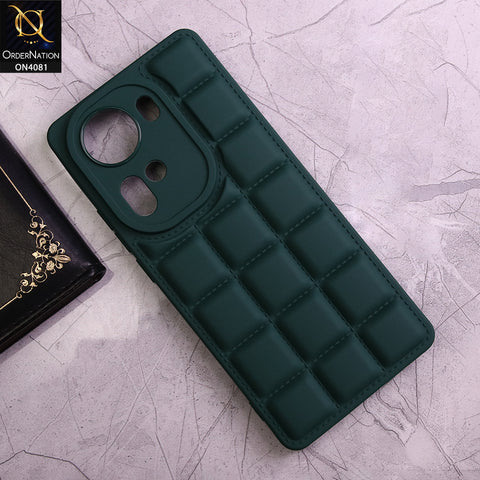Oppo Reno 11 Cover - Green - New Soft Silicon Fashion Case With Fancy Camera Ring & Logo Hole
