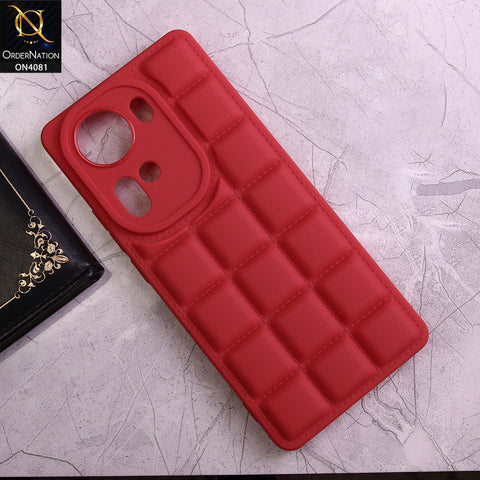 Oppo Reno 11 Cover - Red - New Soft Silicon Fashion Case With Fancy Camera Ring & Logo Hole