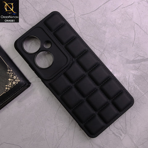 Oppo Reno 11F Cover - Black - New Soft Silicon Fashion Case With Fancy Camera Ring & Logo Hole