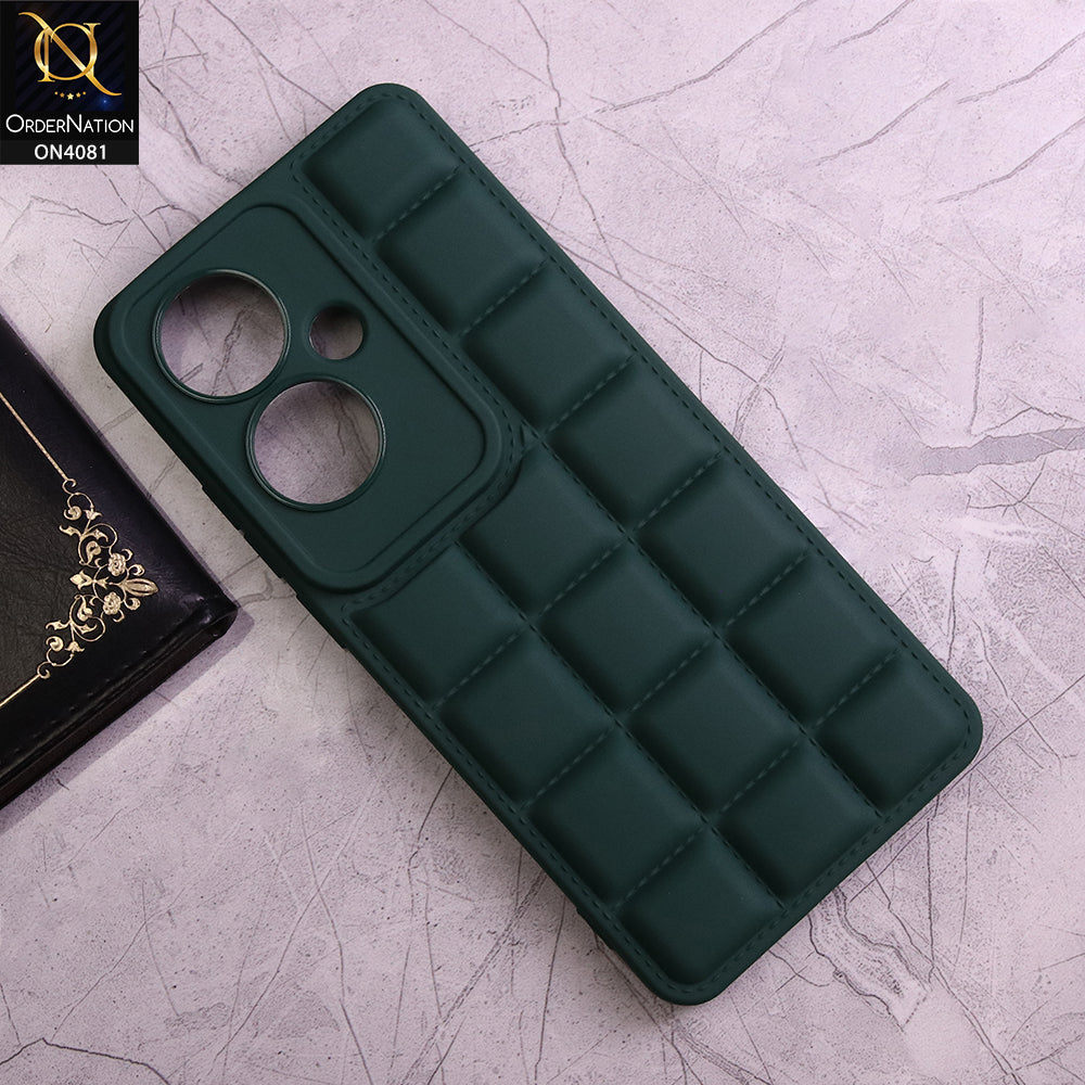 Oppo Reno 11F Cover - Green - New Soft Silicon Fashion Case With Fancy Camera Ring & Logo Hole