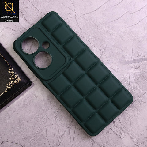 Oppo Reno 11F Cover - Green - New Soft Silicon Fashion Case With Fancy Camera Ring & Logo Hole