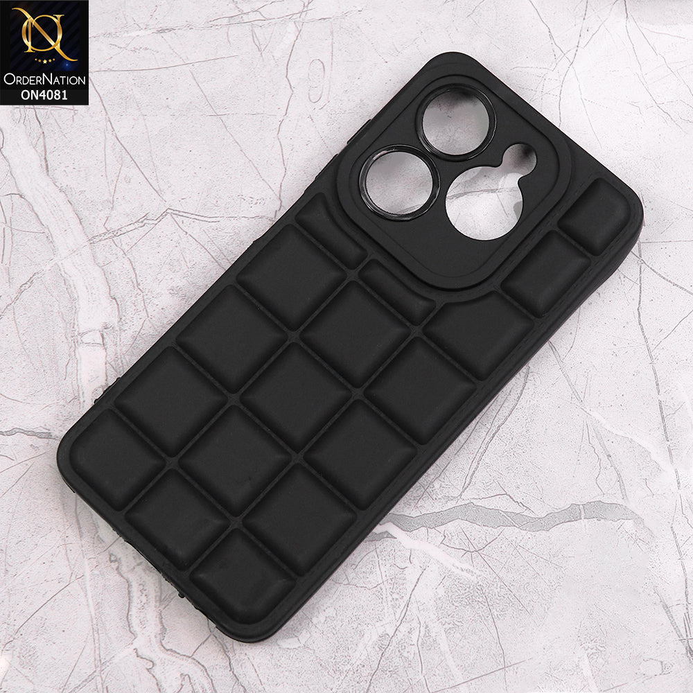 Tecno Spark Go 2024 Cover - Black - New Soft Silicon Fashion Case With Fancy Camera Ring & Logo Hole