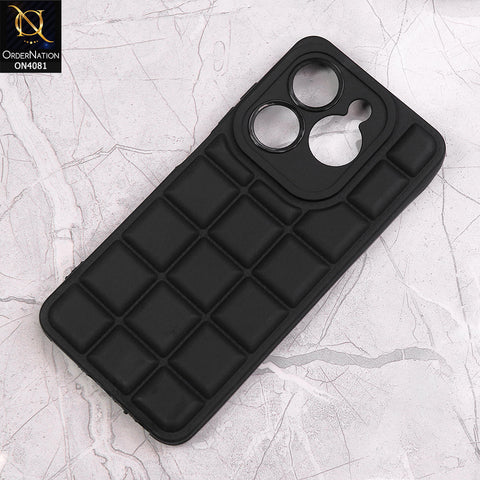 Tecno Spark 20C Cover - Black - New Soft Silicon Fashion Case With Fancy Camera Ring & Logo Hole