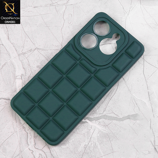 Infinix Hot 40i Cover - Green - New Soft Silicon Fashion Case With Fancy Camera Ring & Logo Hole