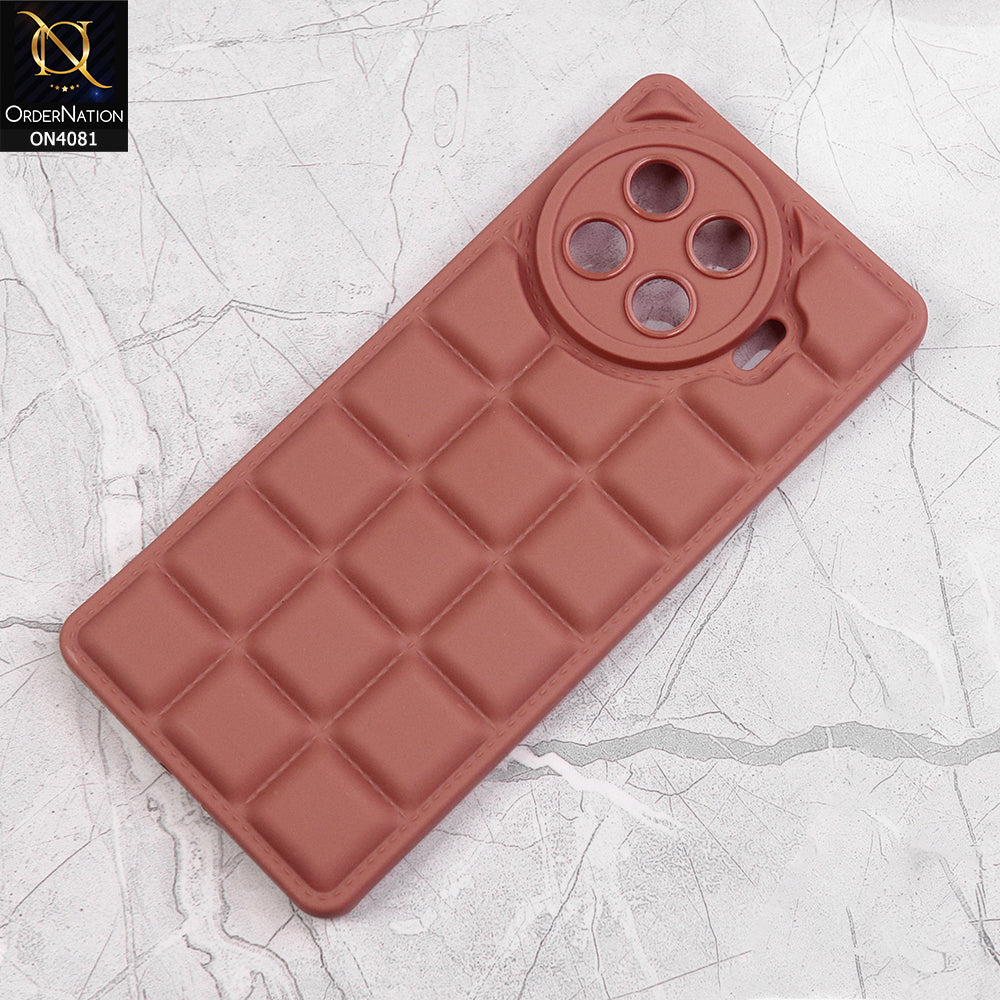 Tecno Spark 20 Pro Plus Cover - Brown - New Soft Silicon Fashion Case With Fancy Camera Ring & Logo Hole
