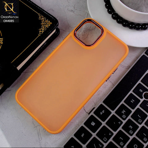iPhone 11 Cover - Orange - Pc + Tpu Anti Scratch Space II Collection With Fancy Camera Ring Soft Case