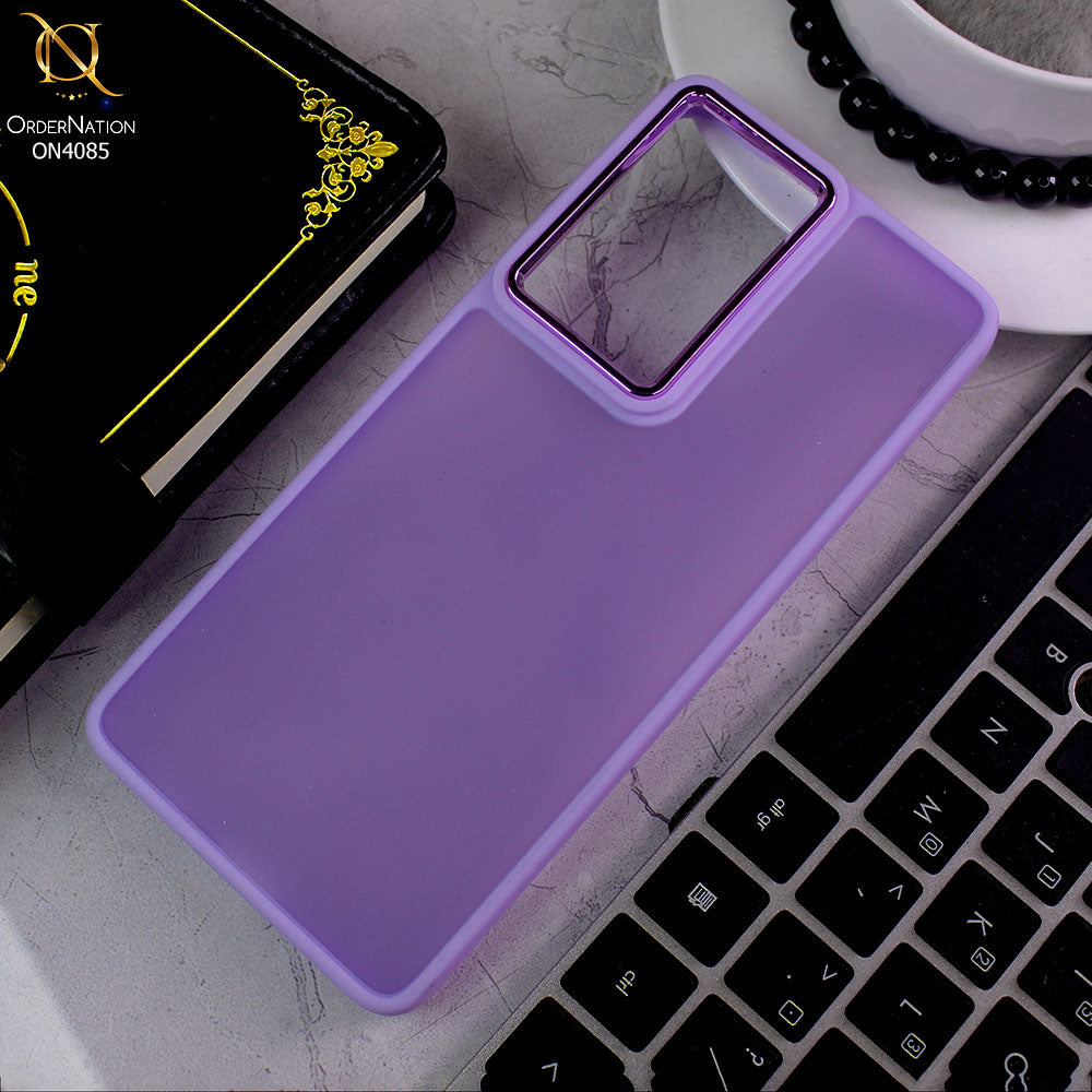 Samsung Galaxy S21 Ultra 5G Cover - Light Pink - Pc + Tpu Anti Scratch Space II Collection With Fancy Camera Ring Soft Case