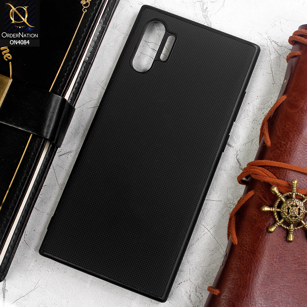 Samsung Galaxy Note 10 Plus Cover - Black -  New Carbon Fiber Texture Camera Protection Soft Silicon Case