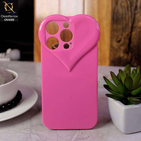 iPhone 12 Pro Max Cover - Pink - Love Heart Shape Cute Glossy Soft Tpu Shockproof Case