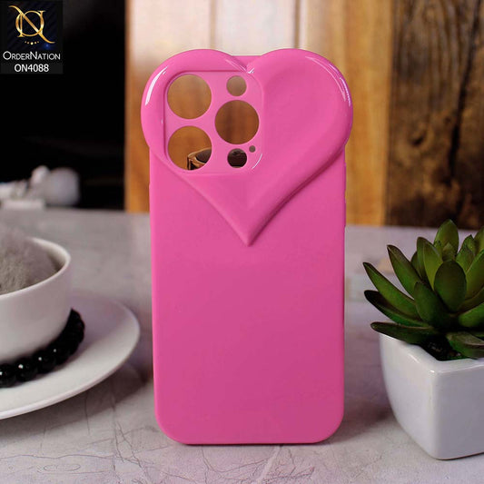 iPhone 13 Pro Cover - Pink - Love Heart Shape Cute Glossy Soft Tpu Shockproof Case