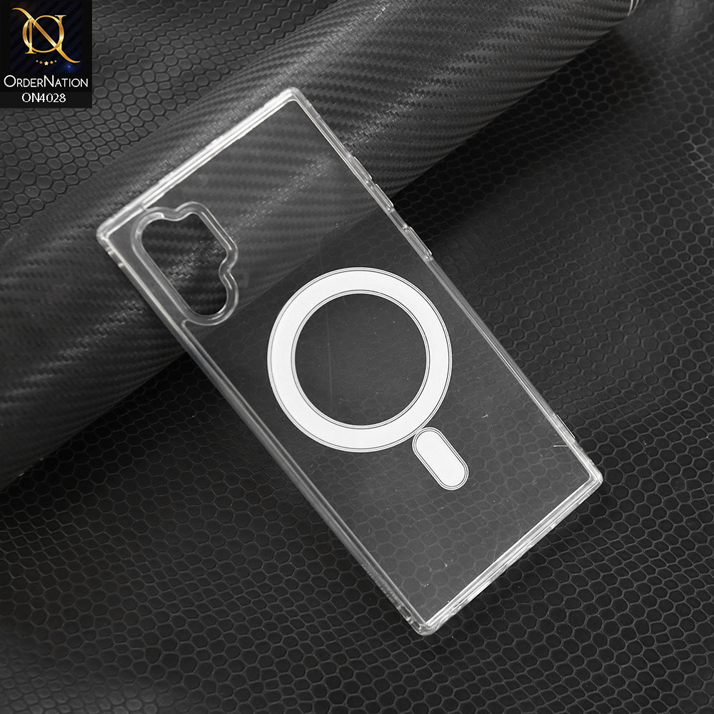 Samsung Galaxy Note 10 Plus Cover -Transparent - New Premium Quality Soft Bordered  Clear Case With MagSafe