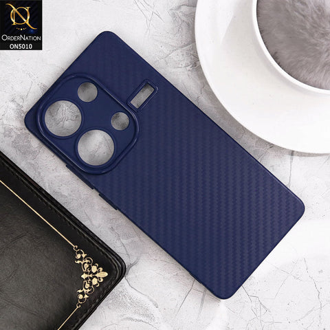 Xiaomi Redmi Note 13 Pro 4G Cover - Blue- New Carbon Fiber Ultra Thin Matte Soft Case With Logo Hole