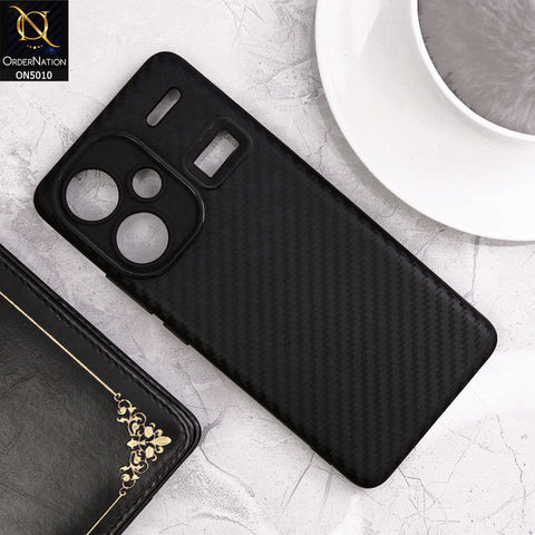 Xiaomi Redmi Note 13 Pro Plus 5G Cover - Black- New Carbon Fiber Ultra Thin Matte Soft Case With Logo Hole