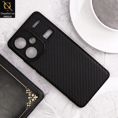 Xiaomi Redmi Note 13 Pro Plus 5G XFF Edition Cover - Black- New Carbon Fiber Ultra Thin Matte Soft Case With Logo Hole