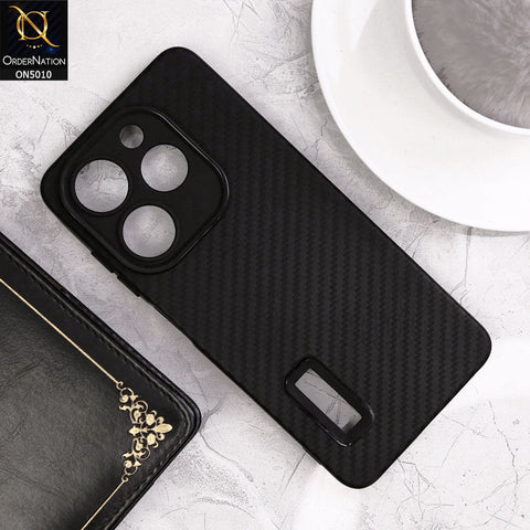 Tecno Spark Go 2024 Cover - Black- New Carbon Fiber Ultra Thin Matte Soft Case With Logo Hole