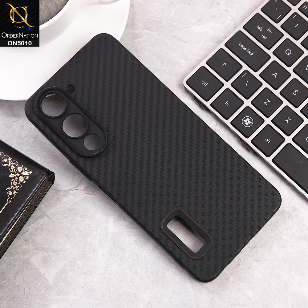 Vivo Y29s Cover - Black - New Carbon Fiber Ultra Thin Matte Soft Case With Logo Hole