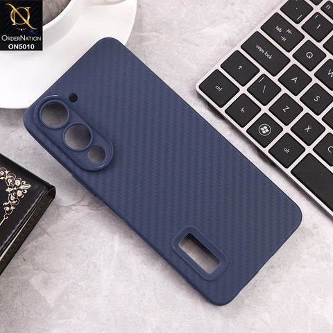 Vivo Y29s Cover - Blue - New Carbon Fiber Ultra Thin Matte Soft Case With Logo Hole
