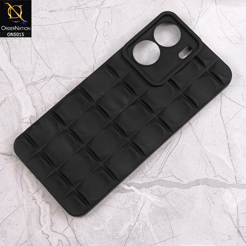 Xiaomi Redmi 13C Cover - Black - Geometric Cermaic Patteren Camera Protection Soft Silicone Case