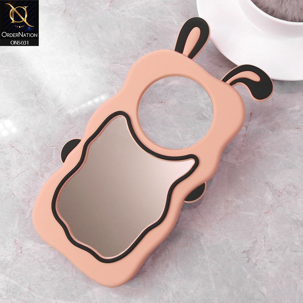 Xiaomi Redmi A3x Cover - Peach - 360-Degree Protection Cute Cartoon Bunny Mirror Soft Silicone Case