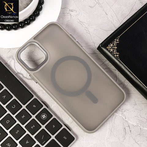 iPhone 11 - Gray - Magnetic Collection Color Matte Semi Transparent Soft Border Magsafe Case