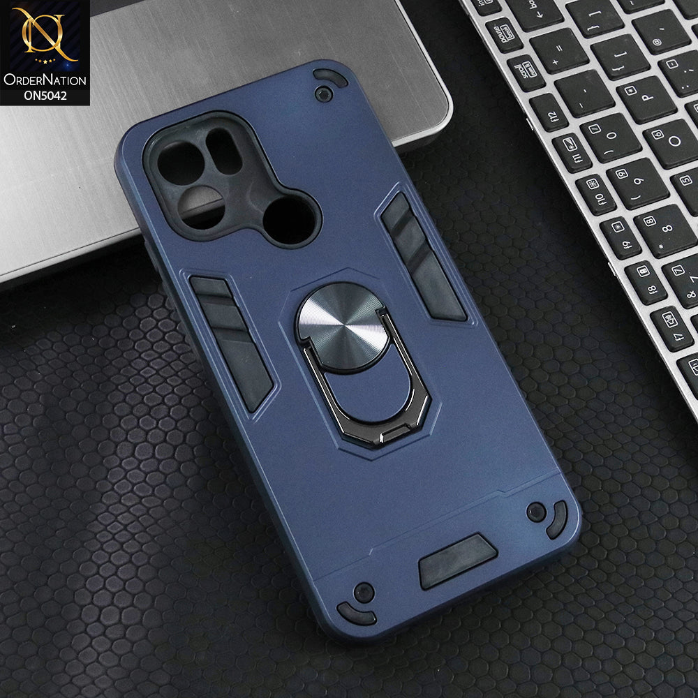 Xiaomi Redmi A2 Plus Cover - Midnight Blue - New Dual PC + TPU Hybrid Style Protective Soft Border Case With Kickstand Holder