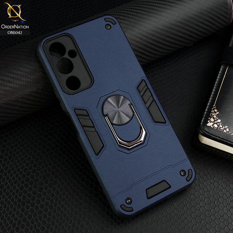 Tecno Pova Neo 2 Cover - Midnight Blue - New Dual PC + TPU Hybrid Style Protective Soft Border Case With Kickstand Holder