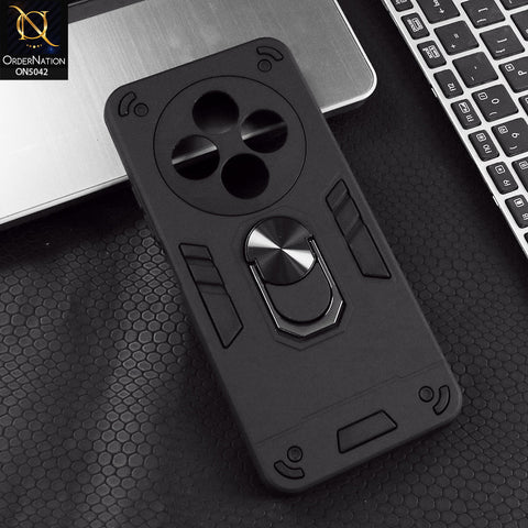 Xiaomi Redmi A4 Cover - Black - New Dual PC + TPU Hybrid Style Protective Soft Border Case With Kickstand Holder