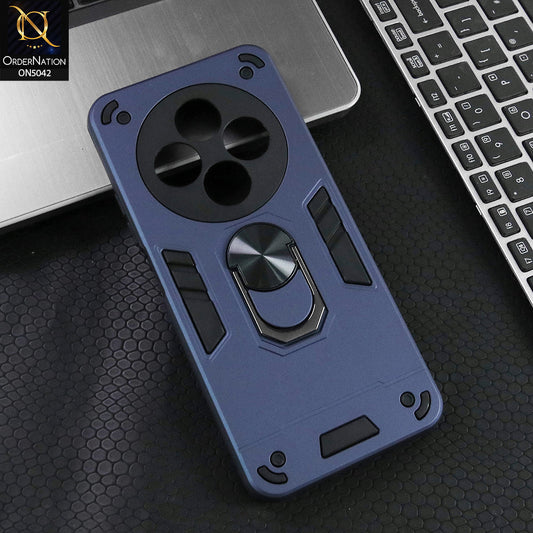 Xiaomi Redmi 14R Cover - Midnight Blue - New Dual PC + TPU Hybrid Style Protective Soft Border Case With Kickstand Holder