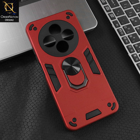 Xiaomi Redmi 14C Cover - Red - New Dual PC + TPU Hybrid Style Protective Soft Border Case With Kickstand Holder