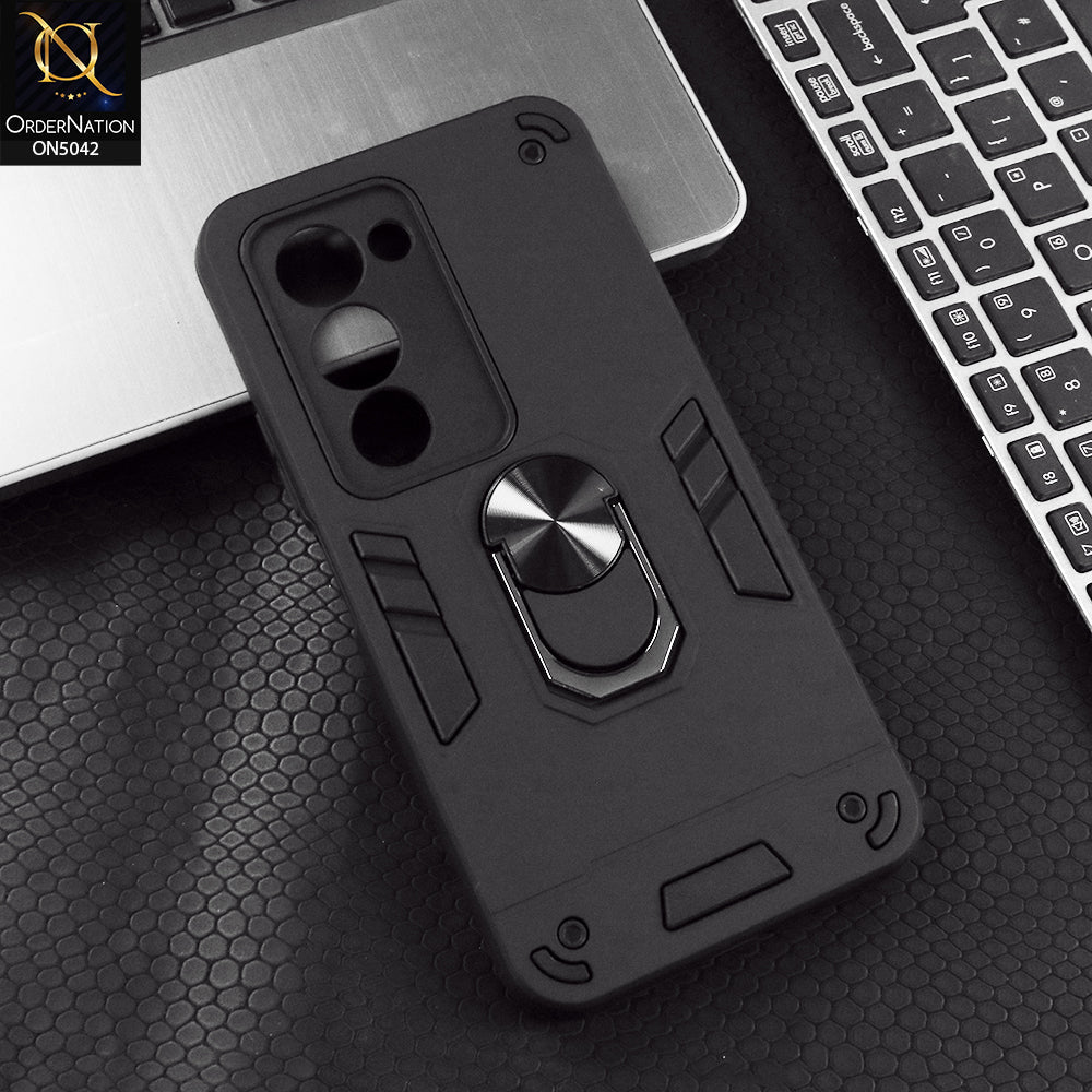 Xiaomi Redmi 15 4G Cover - Black - New Dual PC + TPU Hybrid Style Protective Soft Border Case With Kickstand Holder