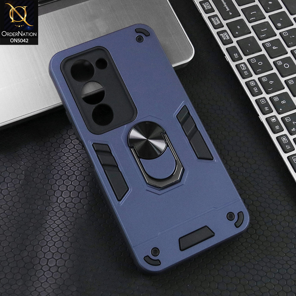 Xiaomi Redmi 15 4G Cover - Midnight Blue - New Dual PC + TPU Hybrid Style Protective Soft Border Case With Kickstand Holder
