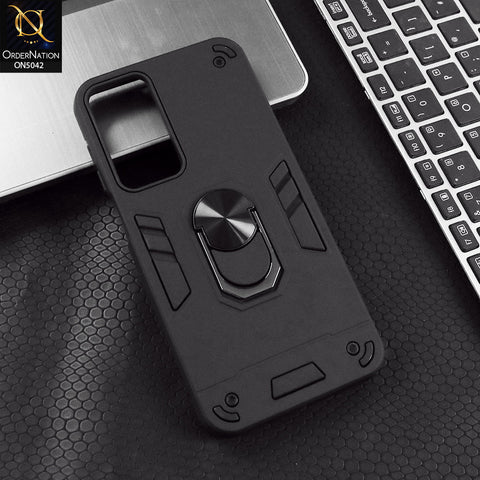 Samsung Galaxy A16 Cover - Black - New Dual PC + TPU Hybrid Style Protective Soft Border Case With Kickstand Holder