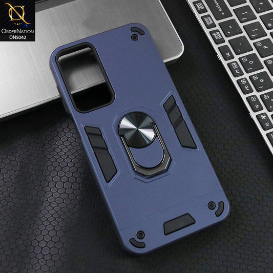 Samsung Galaxy A16 Cover - Midnight Blue - New Dual PC + TPU Hybrid Style Protective Soft Border Case With Kickstand Holder