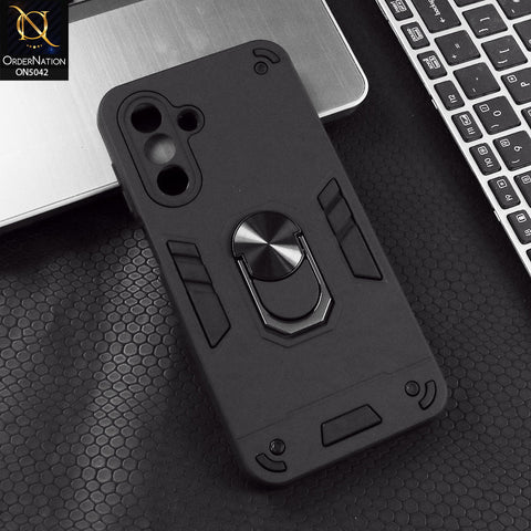 Samsung Galaxy M17 5G Cover - Black - New Dual PC + TPU Hybrid Style Protective Soft Border Case With Kickstand Holder