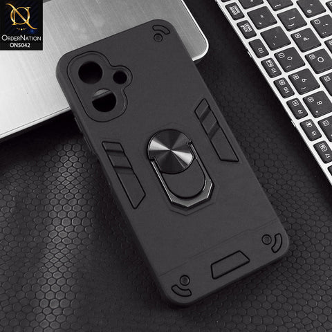 Infinix Smart 10 Cover - Black - New Dual PC + TPU Hybrid Style Protective Soft Border Case With Kickstand Holder