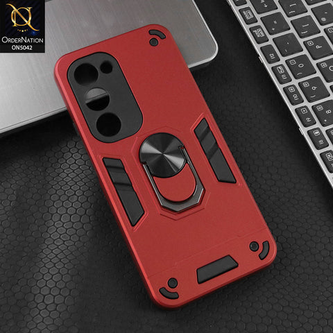 Tecno Spark 40 Pro Plus Cover - Red - New Dual PC + TPU Hybrid Style Protective Soft Border Case With Kickstand Holder