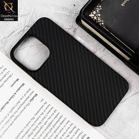 iPhone 14 Pro Max Cover - Black - Carbon Series - Carbon Fiber Protective Shell Hard Case