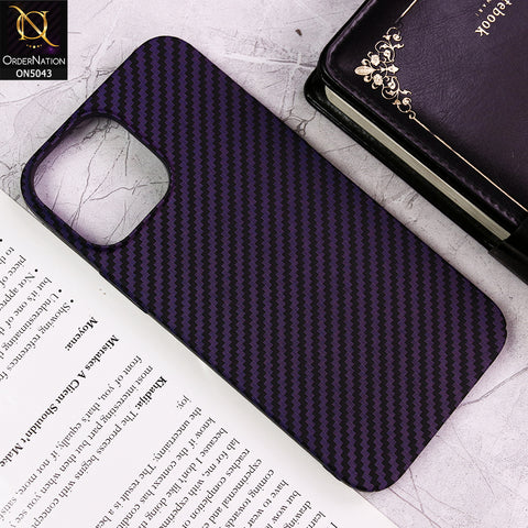 iPhone 14 Pro Max Cover - Purple - Carbon Series - Carbon Fiber Protective Shell Hard Case