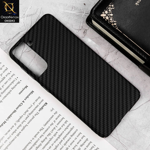 Samsung Galaxy S21 5G - Black - Carbon Series - Carbon Fiber Protective Shell Hard Case