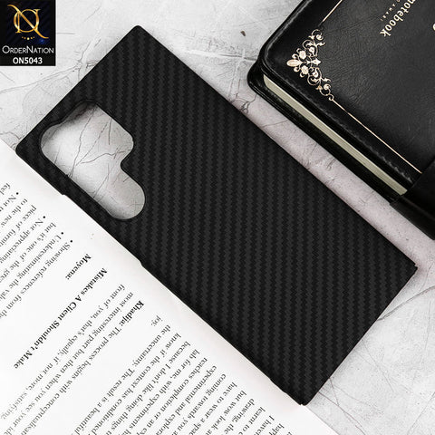 Samsung Galaxy S23 Ultra 5G - Black - Carbon Series - Carbon Fiber Protective Shell Hard Case