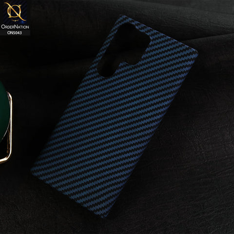 Samsung Galaxy S23 Ultra 5G - Blue - Carbon Series - Carbon Fiber Protective Shell Hard Case