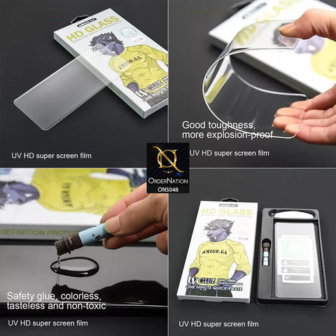 Samsung Galaxy S22 Ultra 5G Screen Protector - Amigo Nano Liguid UV Glue HD Glass Screen Protector