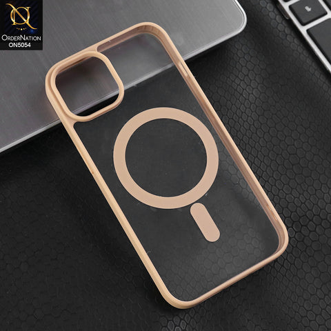 iPhone 14  - Desert -  New Clear Transparent Back Magnetic Magsafe Candy Color Soft Borders Case